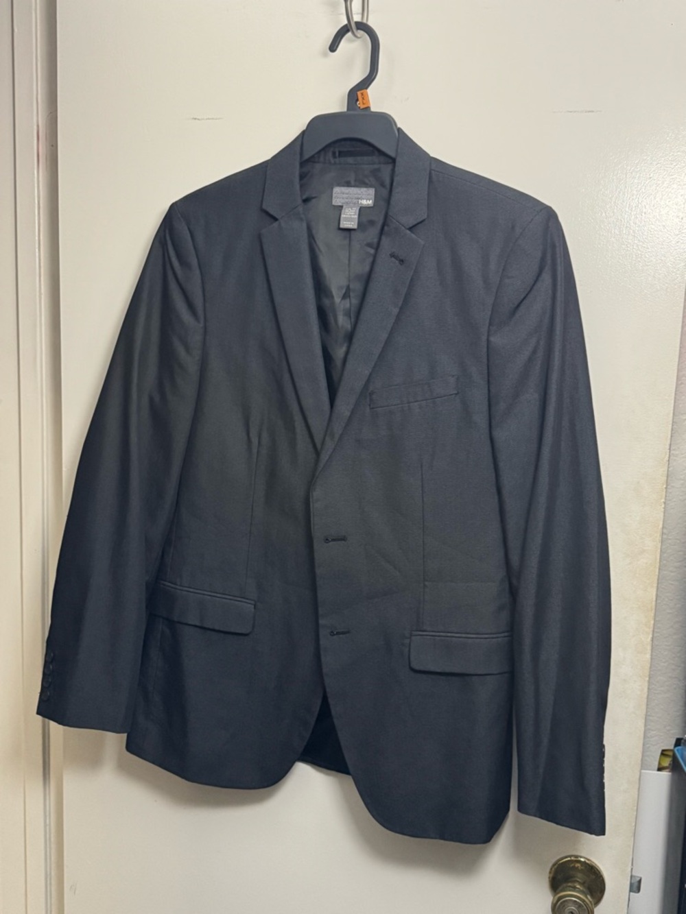 H&M Men's Blue Two-Button Suit Jacket - Slim Lapel